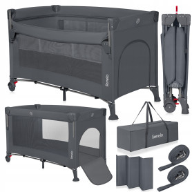 Ліжечко-Манеж Lionelo Ellen Grey Cobcrete