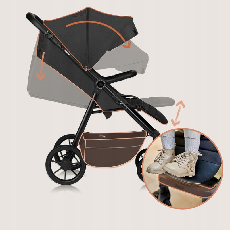 Прогулянкова Коляска Lionelo Mira Grey Graphite
