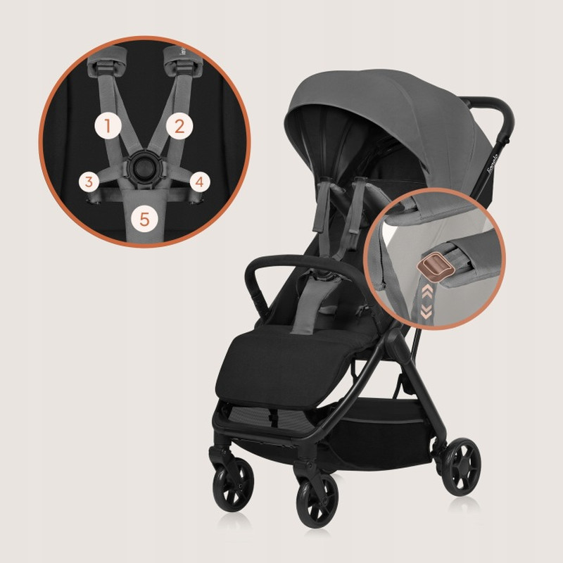 Прогулянкова Коляска Lionelo Julie Air Grey Stone