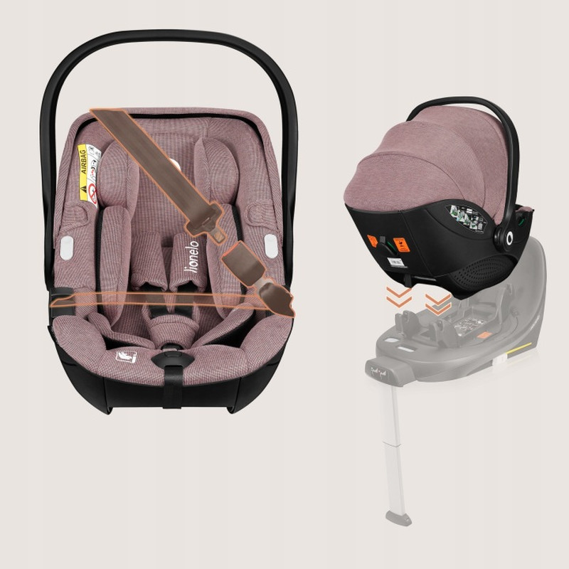 База з Автокріслом Lionelo Moxie I-Size Set Pink Muave