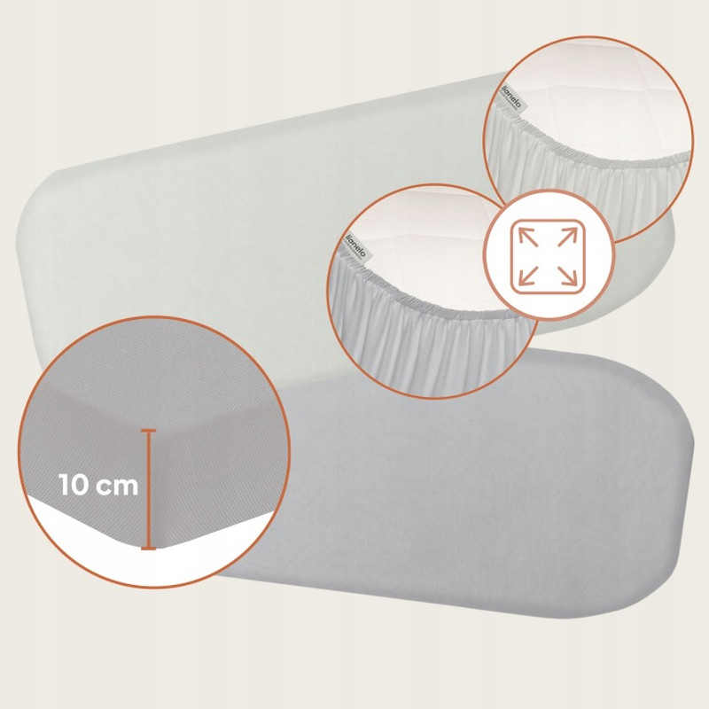 Простирадло Lionelo Bamboo Sheet off White Grey 118X60