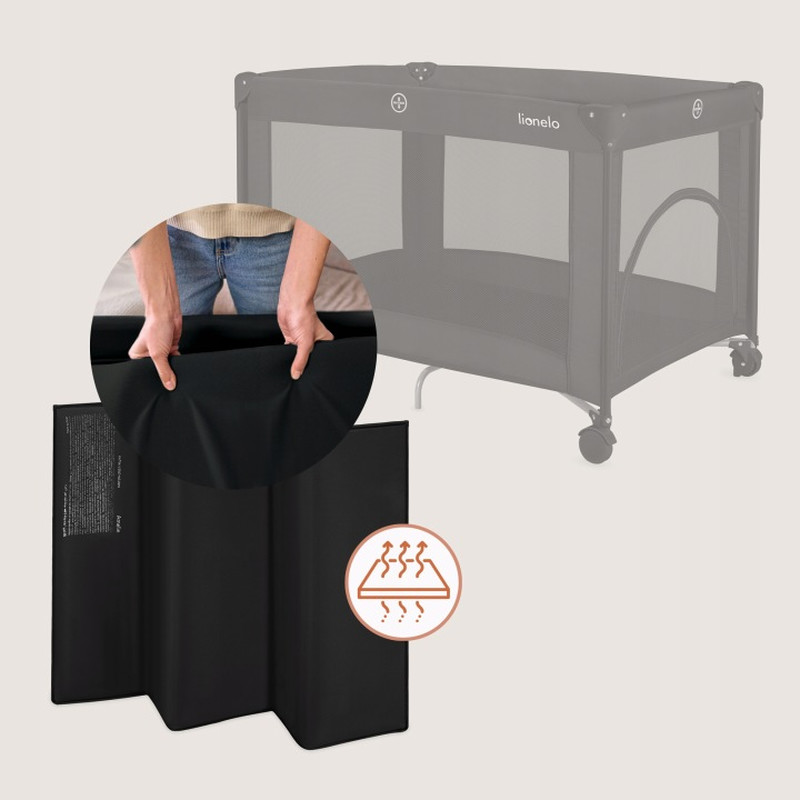 Манеж Lionelo Amelie Black Carbon