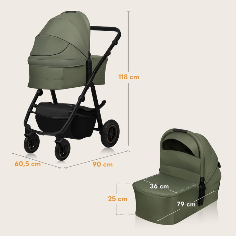 Універсальна коляска 3 в 1 Lionelo Amber Plus Green Forest