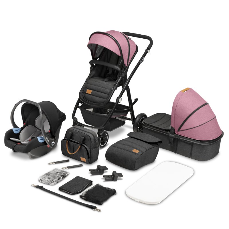 Універсальна коляска 3 в 1 Lionelo Amber Pink Rose