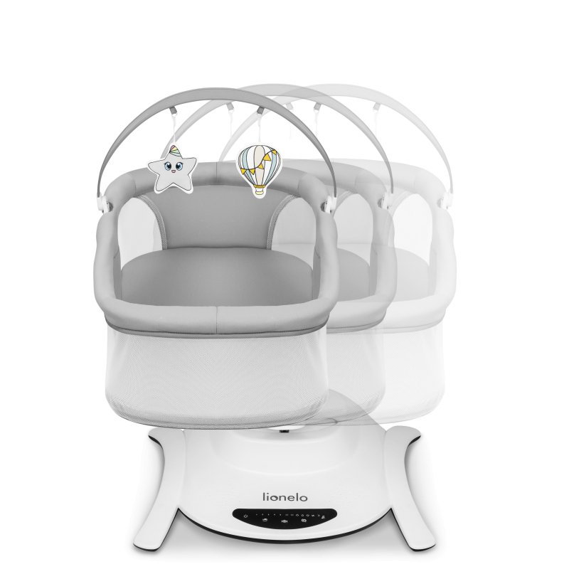 Шезлонг Lionelo Набір Bella Set Grey Concrete ліжко-гойдалка 2 в 1