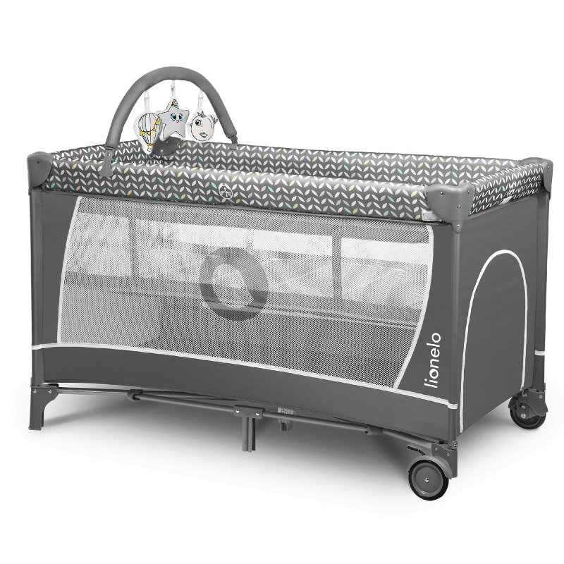 Ліжечко Lionelo Flower Grey Scandi - Дитяче манеж