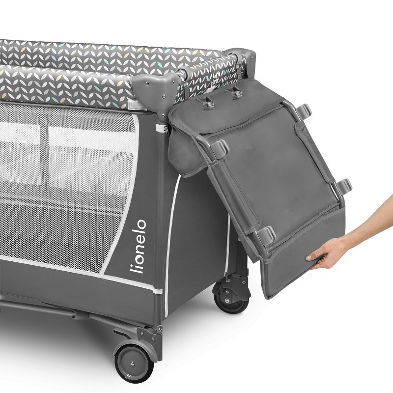 Ліжечко Lionelo Flower Grey Scandi - Дитяче манеж
