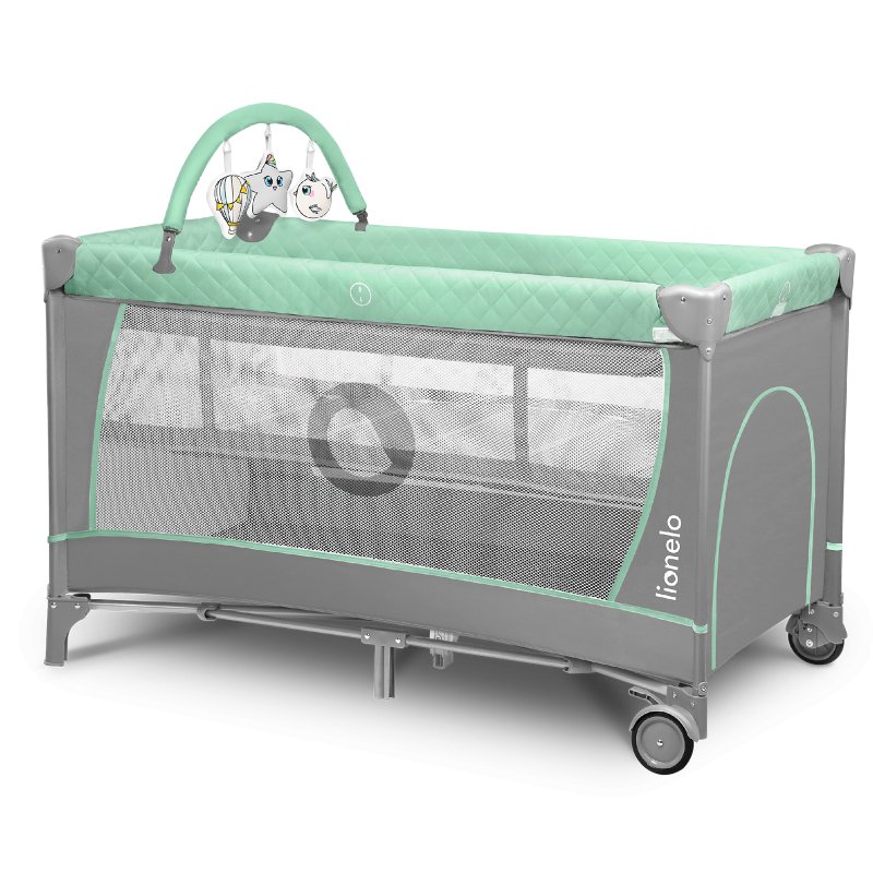 Ліжечко Lionelo Flower Turquoise - Дитяче манеж