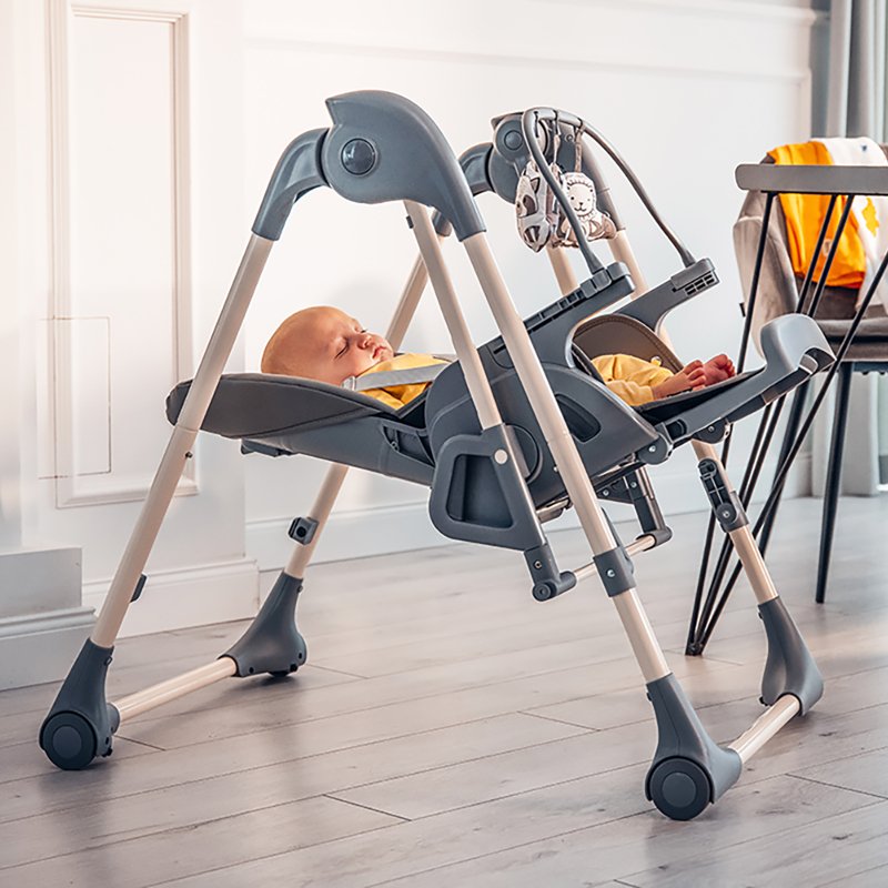 Шезлонг Lionelo Laurice Green Olive Стільчик для годування з функцією гойдалки