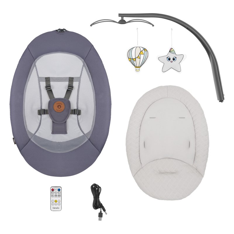 Шезлонг Lionelo Ralf Grey Graphite Крісло-гойдалка