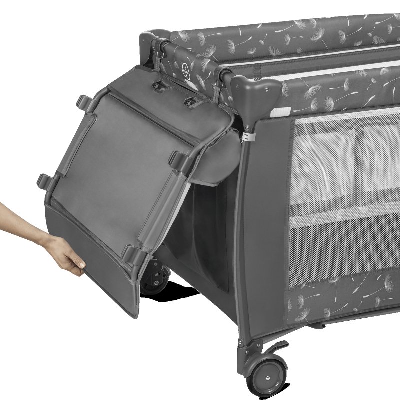 Ліжечко Lionelo Sven Plus Grey Concrete Дорожнє