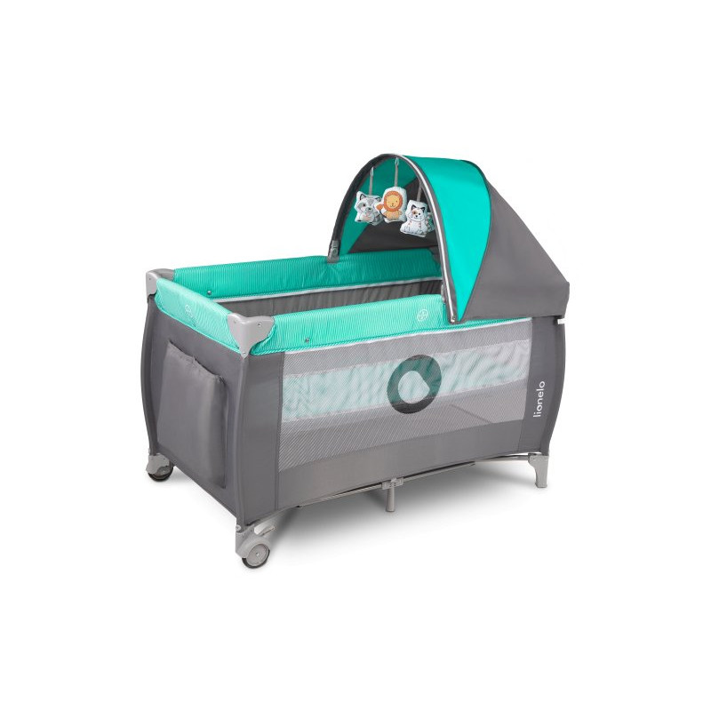 Ліжечко Lionelo Sven Plus Turquoise/Grey - Дорожнє