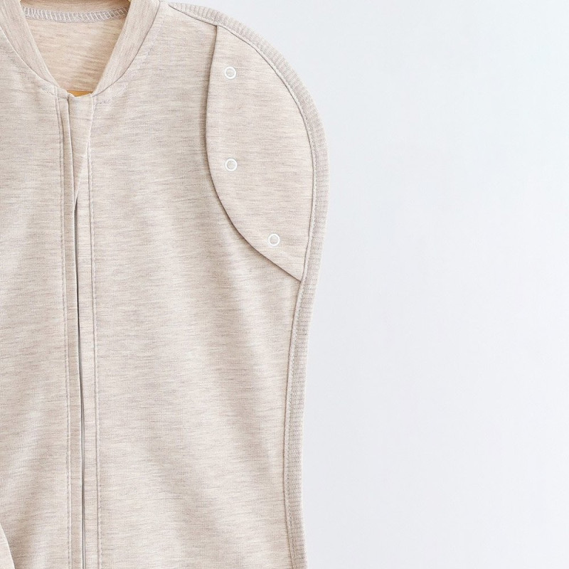 Пелюшка MagBaby Безрозмірна на блискавці з шапочкою Каспер вершкова