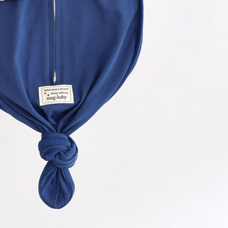 Пелюшка MagBaby Безрозмірна на блискавці з шапочкою Каспер синя