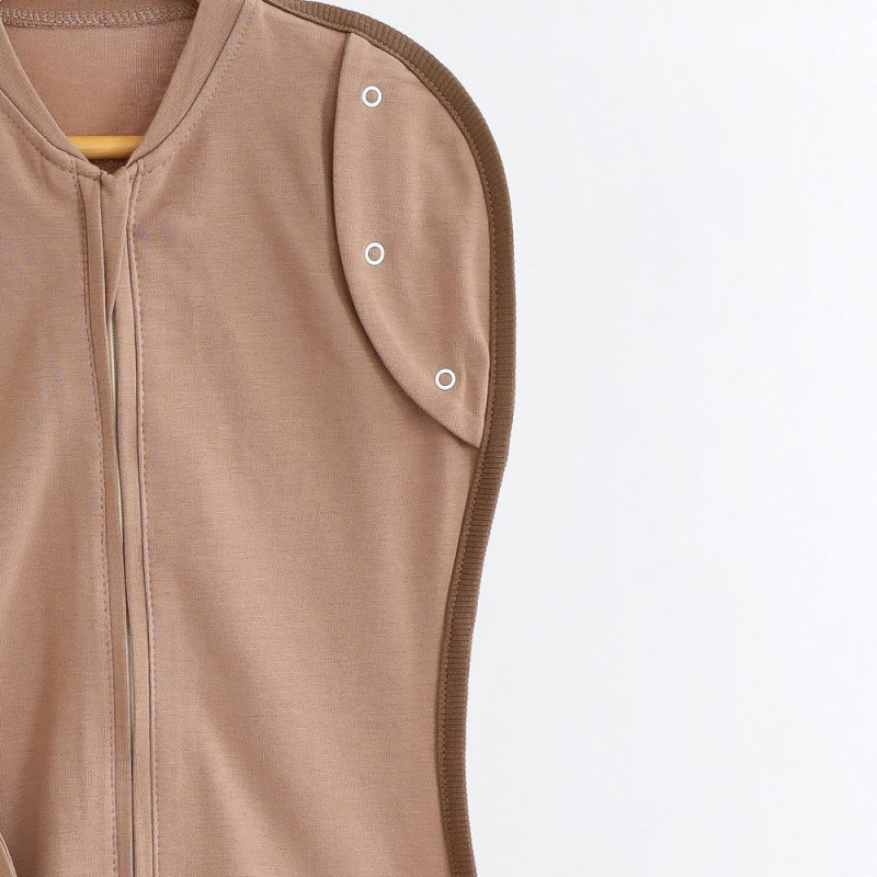 Пелюшка MagBaby Безрозмірна на блискавці з шапочкою Каспер коричнева