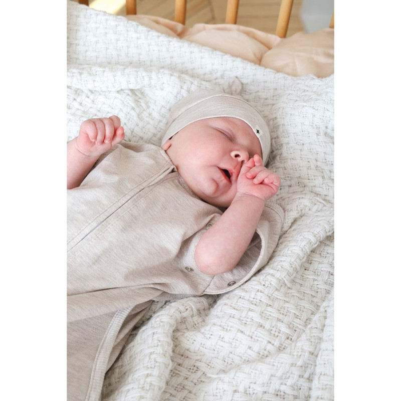 Пелюшка MagBaby Безрозмірна на блискавці з шапочкою Каспер бежева