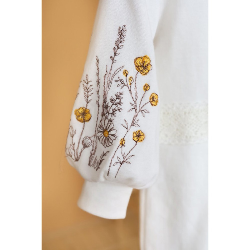 Чоловічки MagBaby з шапочкою Wild flowers, 62 розмір, 0-3 міс молочний