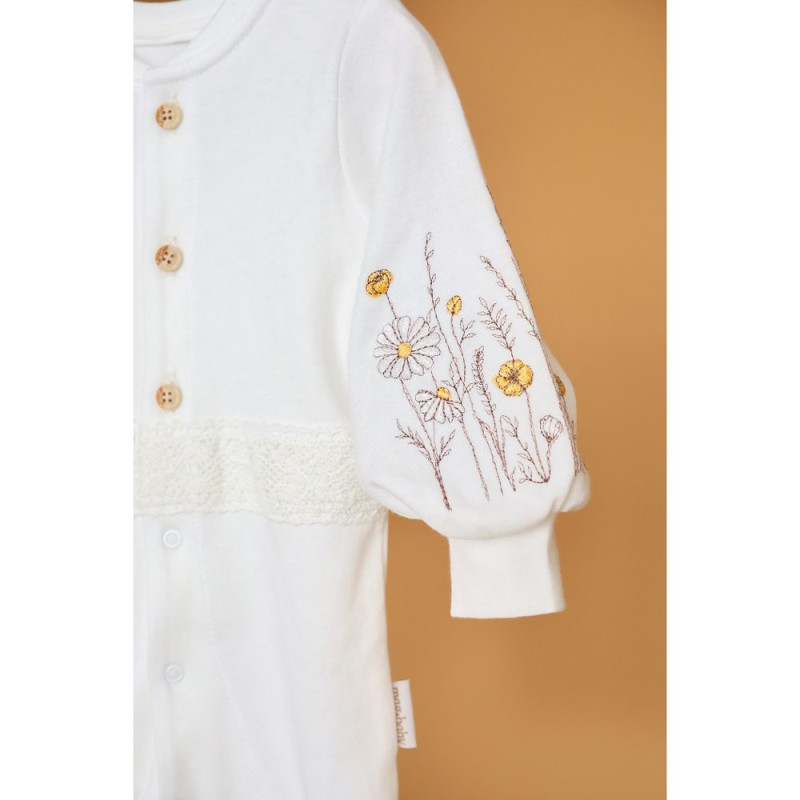 Чоловічки MagBaby з шапочкою Wild flowers, 74 розмір, 6-9 міс молочний