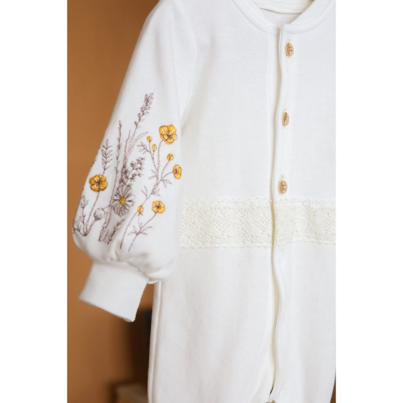 Чоловічки MagBaby з шапочкою Wild flowers, 74 розмір, 6-9 міс молочний