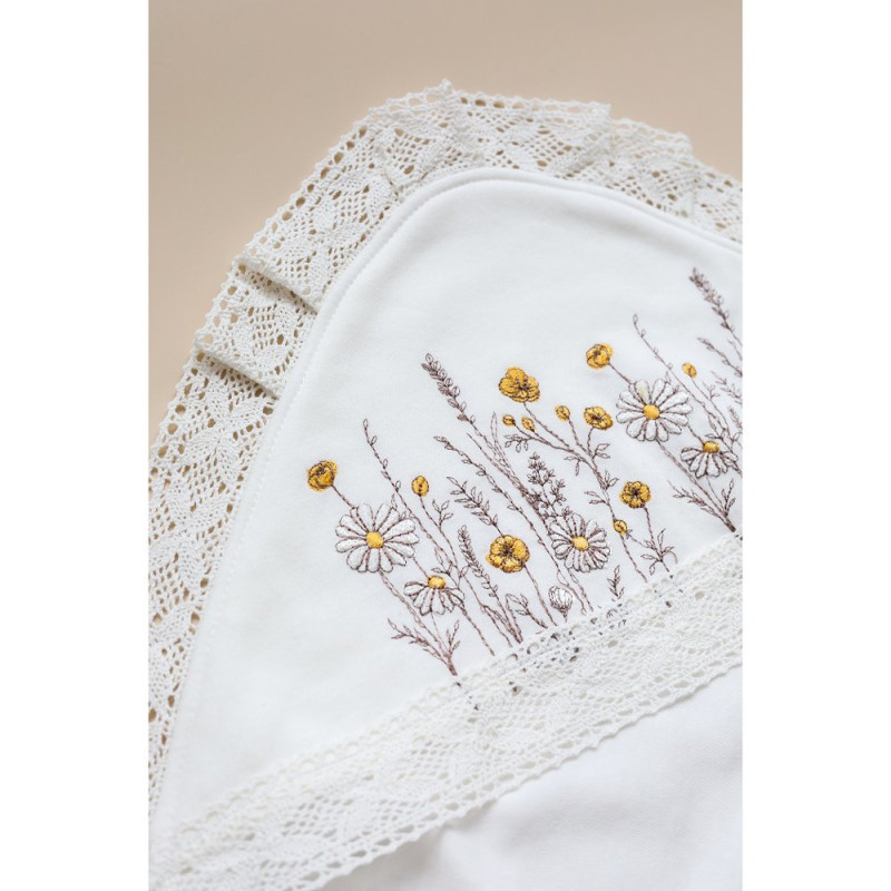 Плед MagBaby на виписку та хрещення Wild flowers молочний