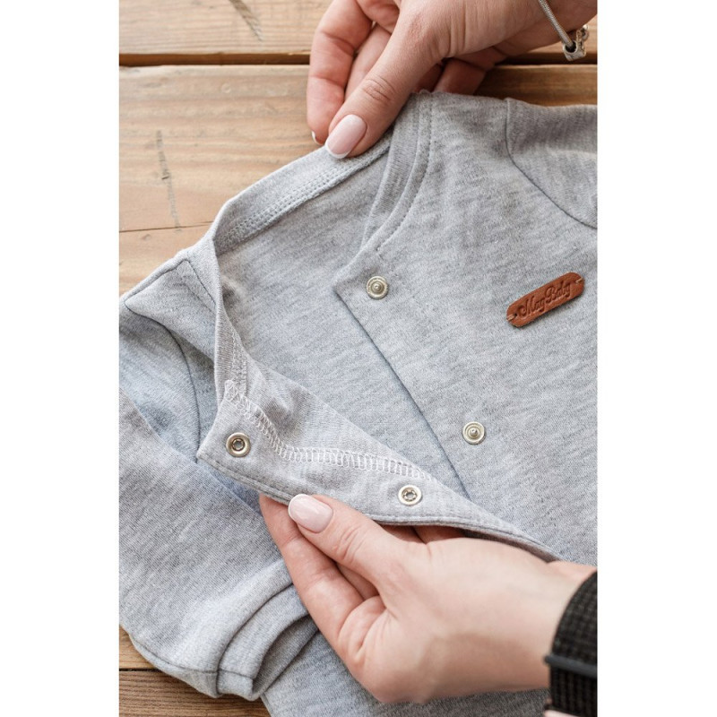 Чоловічки MagBaby з шапочкою Liam, 74 розмір, 6-9 міс сірий меланж