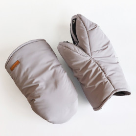 Муфта MagBaby рукавиці для коляски сіра на чорному флісі