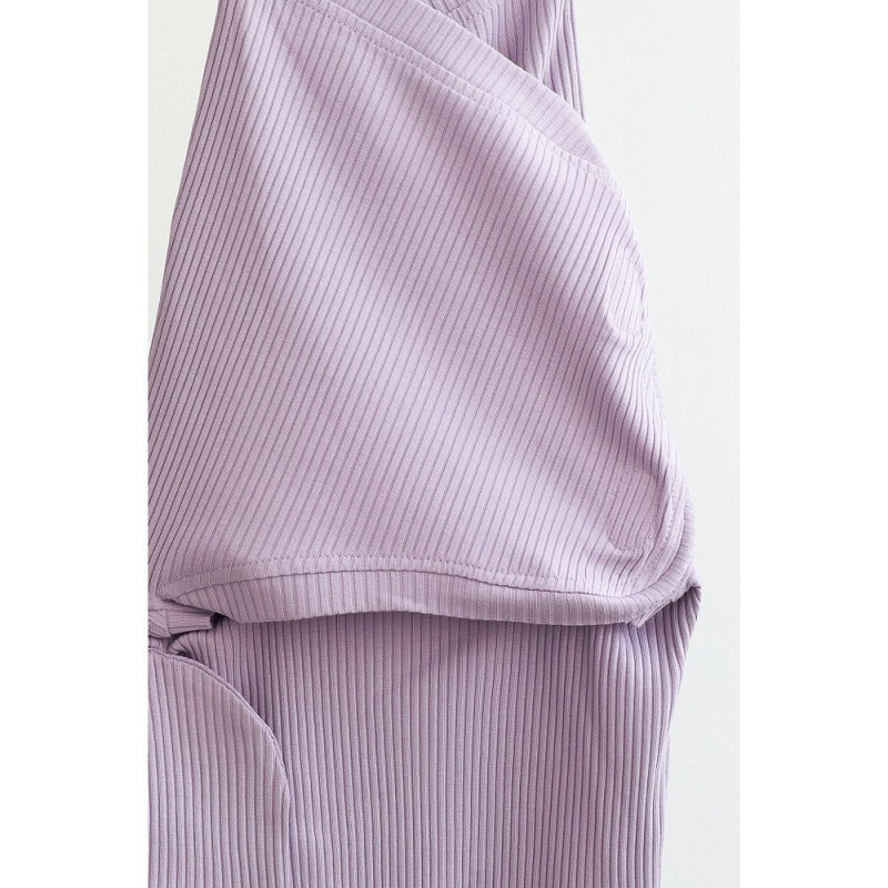 Пелюшка MagBaby Євро на липучках з шапочкою Strip, 3-6 міс бузкова