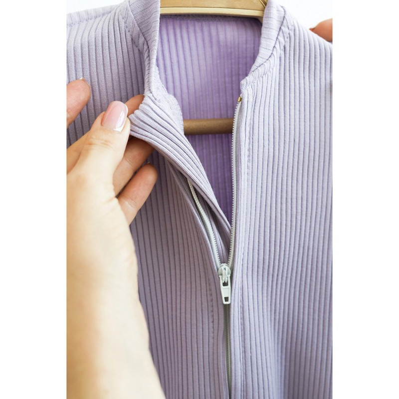 Пелюшка MagBaby Євро на блискавці з шапочкою Strip, 0-3 міс бузкова