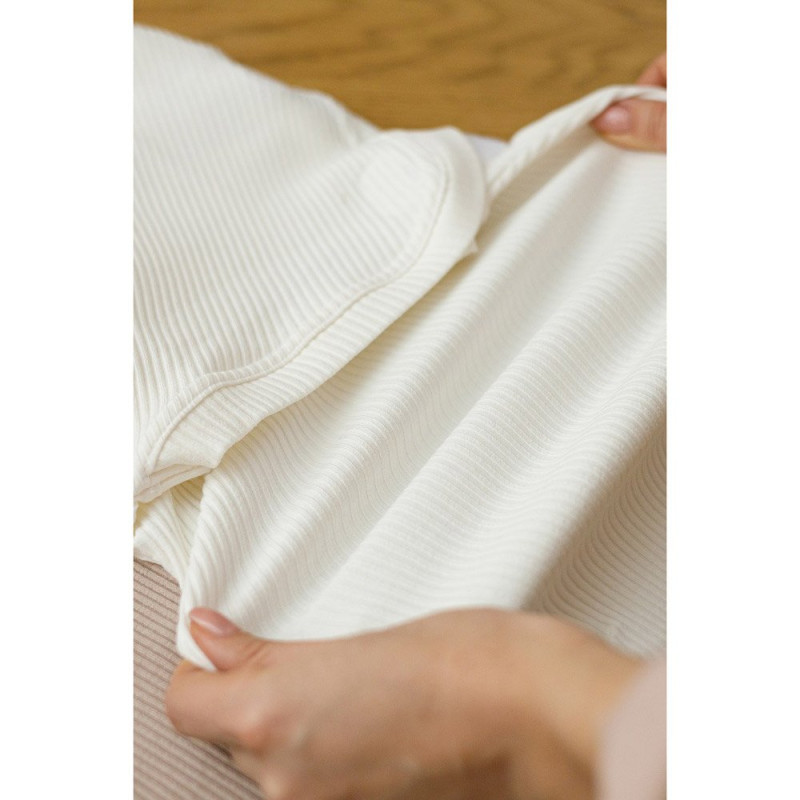 Пелюшка MagBaby Євро на липучках з шапочкою Strip, 0-3 міс молочна