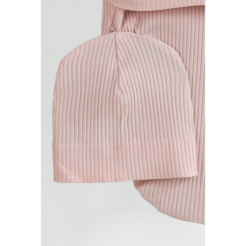 Пелюшка MagBaby Євро на липучках з шапочкою Strip, 0-3 міс ніжно-рожева