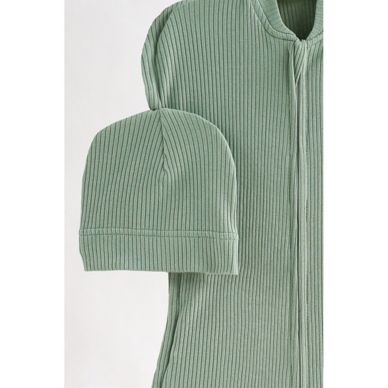 Пелюшка MagBaby Євро на блискавці з шапочкою Strip, 0-3 міс лаврова