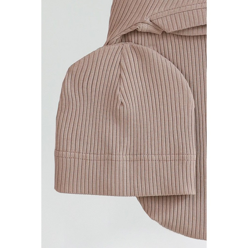 Пелюшка MagBaby Євро на липучках з шапочкою Strip, 0-3 міс моко