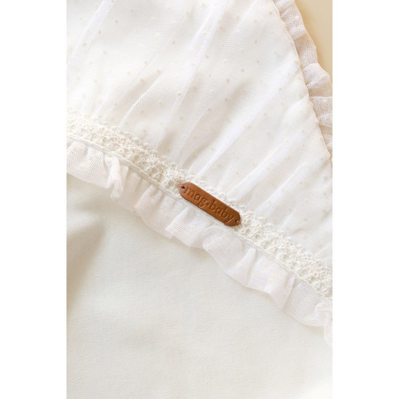 Плед MagBaby на виписку та хрещення з фатином Ursula молочний