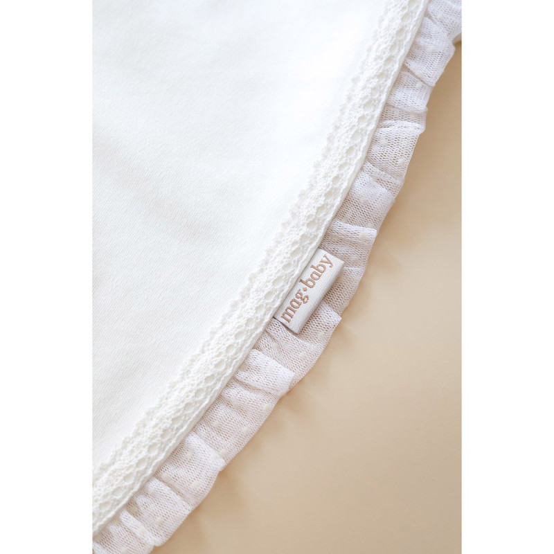 Плед MagBaby на виписку та хрещення з фатином Ursula молочний