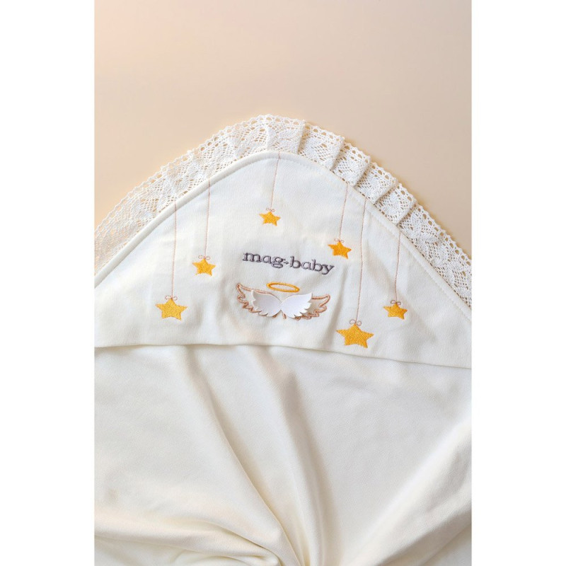 Плед MagBaby на виписку та хрещення Wings молочний