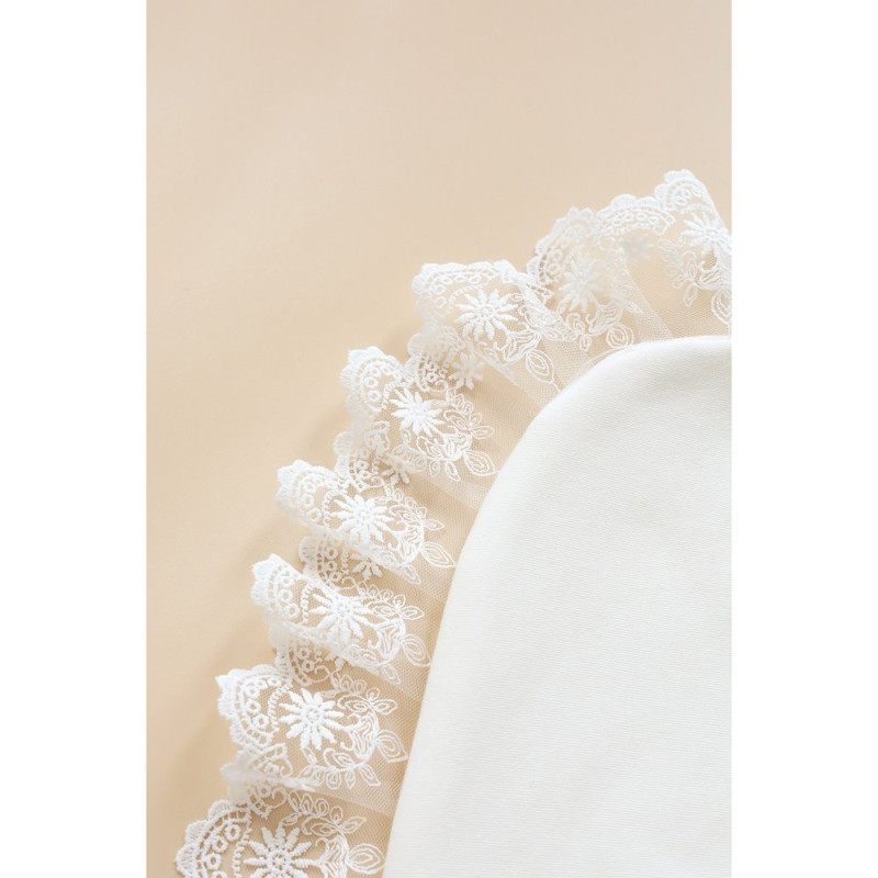 Плед MagBaby на виписку та хрещення з мереживом Lace молочний