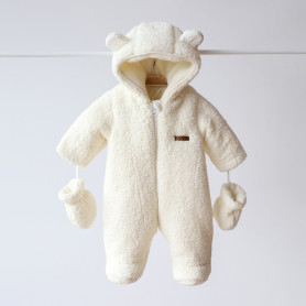 Комбінезон MagBaby Хутряний Teddy 74 розмір, 6-9 міс молочний