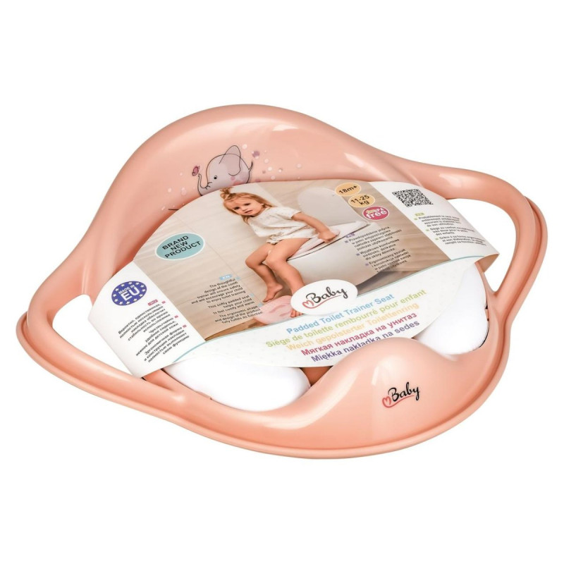 Накладка на унітаз Maltex м'яка Minimal Padded toilet trainer seat - Elephant 6130_41 pink рожевий