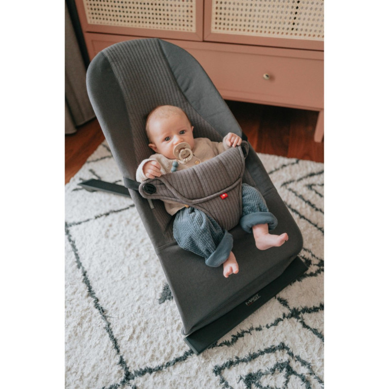 Шезлонг MAST SWISS Flex Bouncer Заколисувальний з бампером Dark Grey