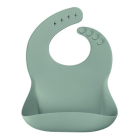 Слинявчик MinikOiOi Нагрудник силіконовий 100% BASICS River Green