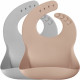 Слинявчик MinikOiOi Нагрудник силіконовий 100% BASICS Beige / Powd, 2шт