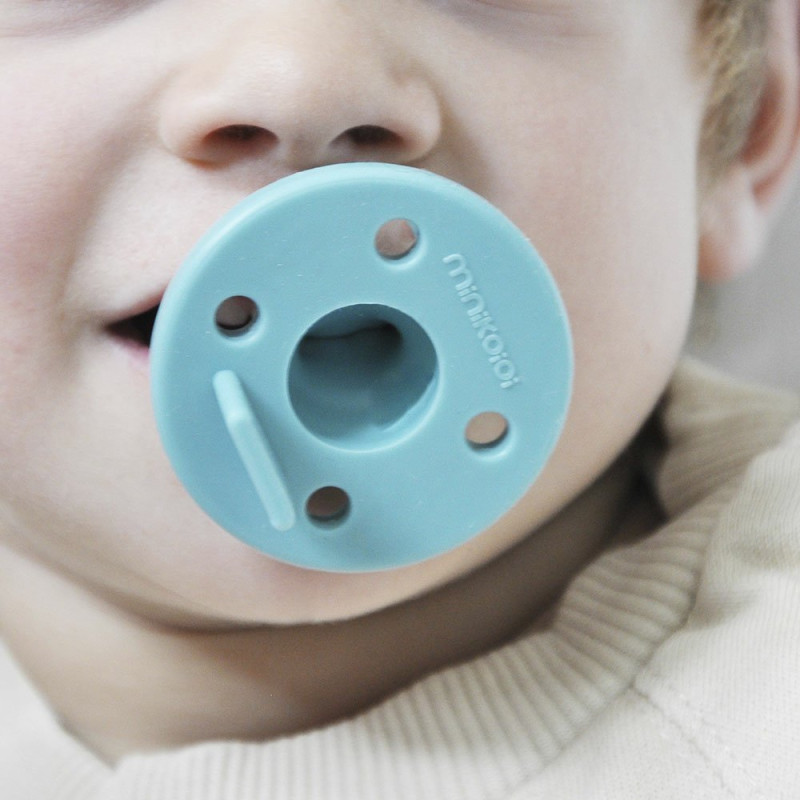 Пустушка MinikOiOi силіконова 100% BASICS Аqua Green / Velvet Ros 2шт