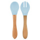 Ложка MinikOiOi та виделка силіконові Dig In Mineral Blue