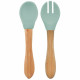 Ложка MinikOiOi та виделка силіконові Dig In River Green