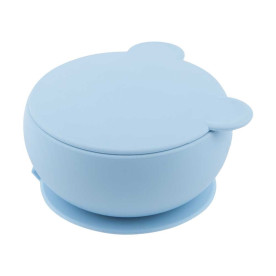 Тарілка MinikOiOi Глибока з кришкою на присосці Bowly Mineral Blue