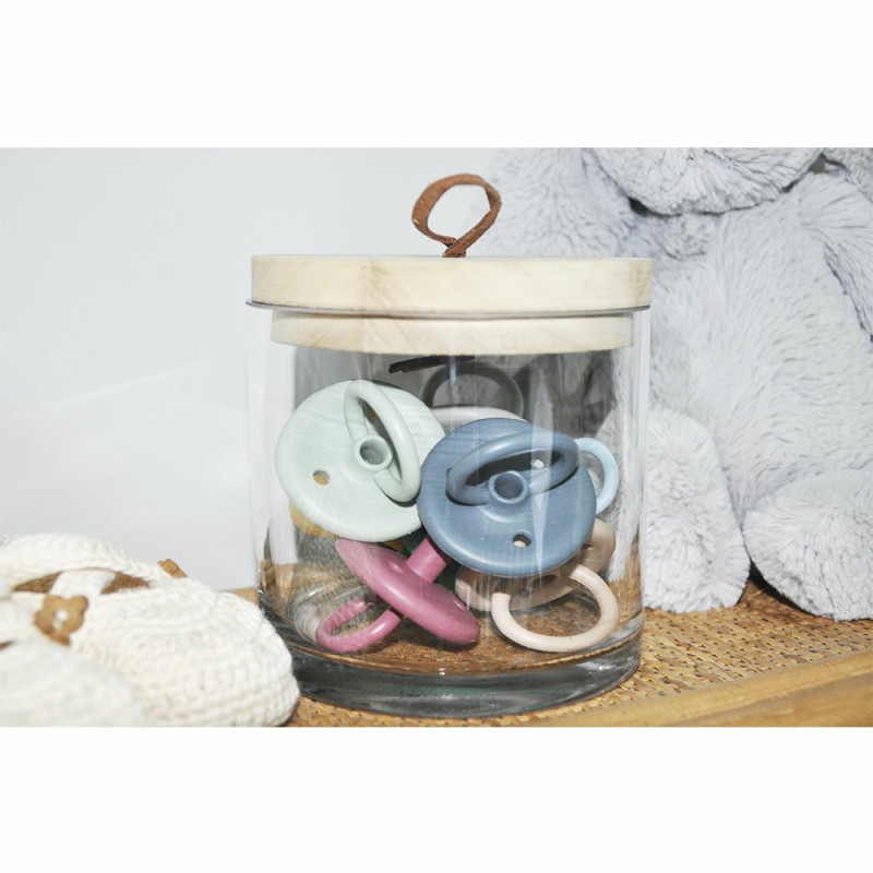 Пустушка MinikOiOi ортодонтична силіконова 100% Binkee 0+ Month - Mineral Blue