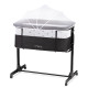 Ліжечко дитяче прямокутне MoMi REVO Dark Gray