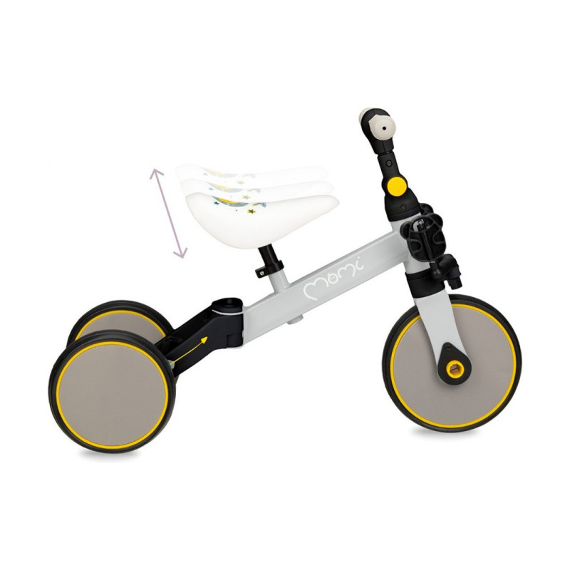 Біговел-велосипед MoMi LORIS 4 в 1 Grey-Yellow