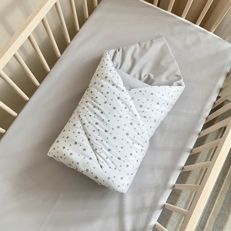 Постільна білизна Msonya SMART валик+ковдра 90х110+простирадло б/р зірка розсип сіра