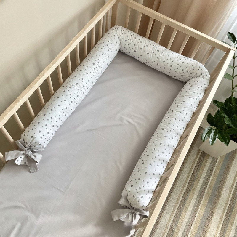 Постільна білизна Msonya SMART валик+ковдра 90х110+простирадло б/р зірка розсип сіра